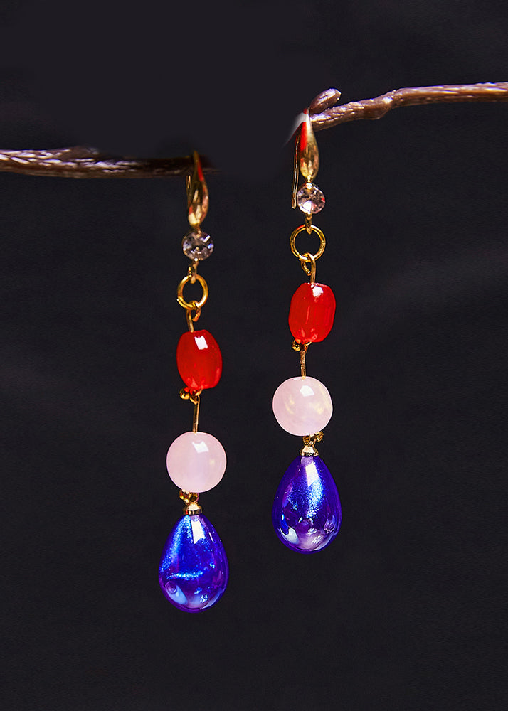 Classy Blue Water Droplet Acrylic Drop Earrings - Omychic