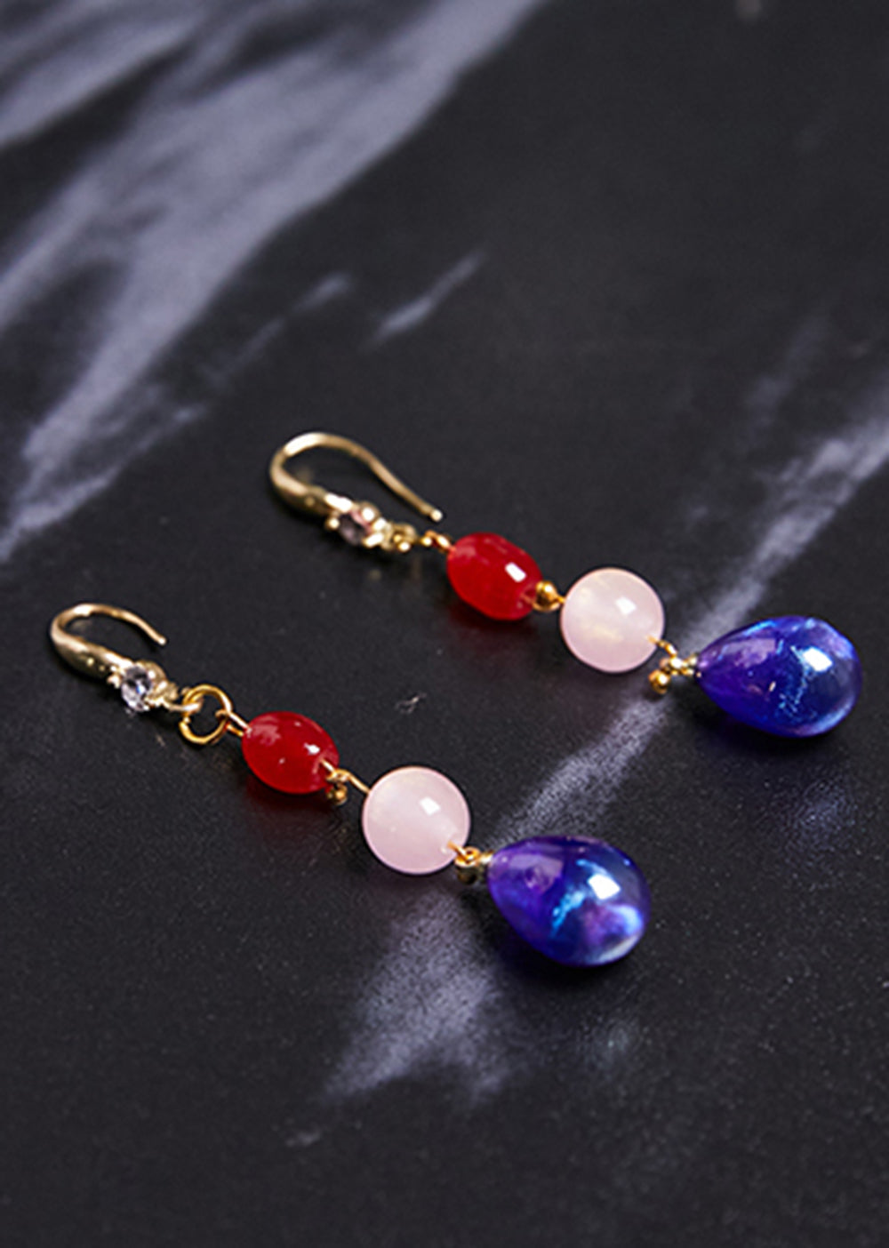 Classy Blue Water Droplet Acrylic Drop Earrings - Omychic