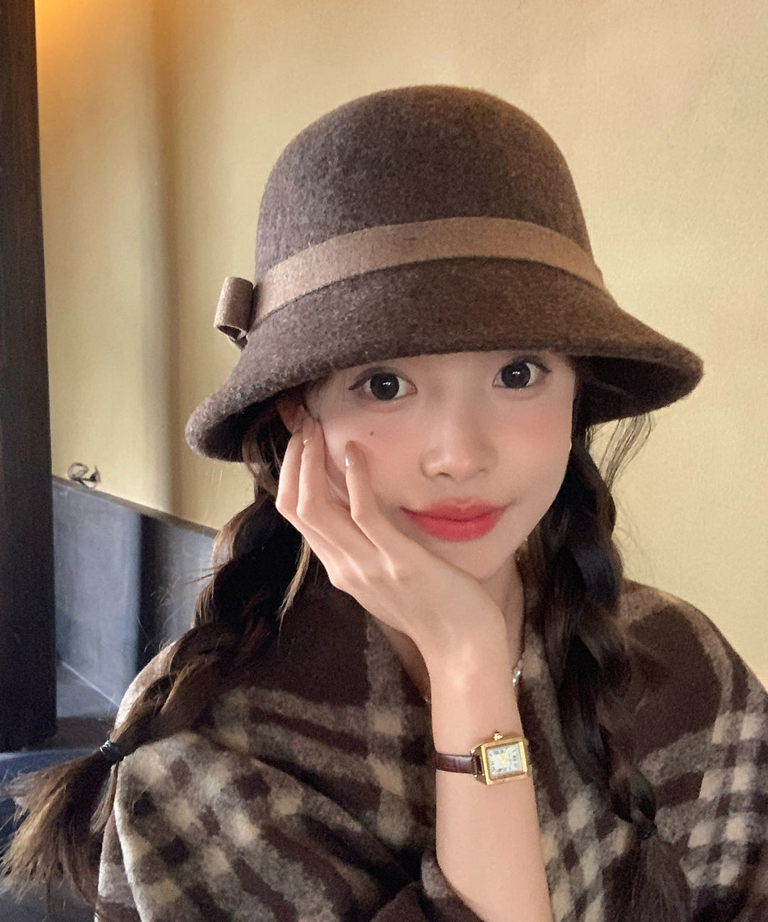 Classy Coffee Cozy Warm Woolen Bucket Hat