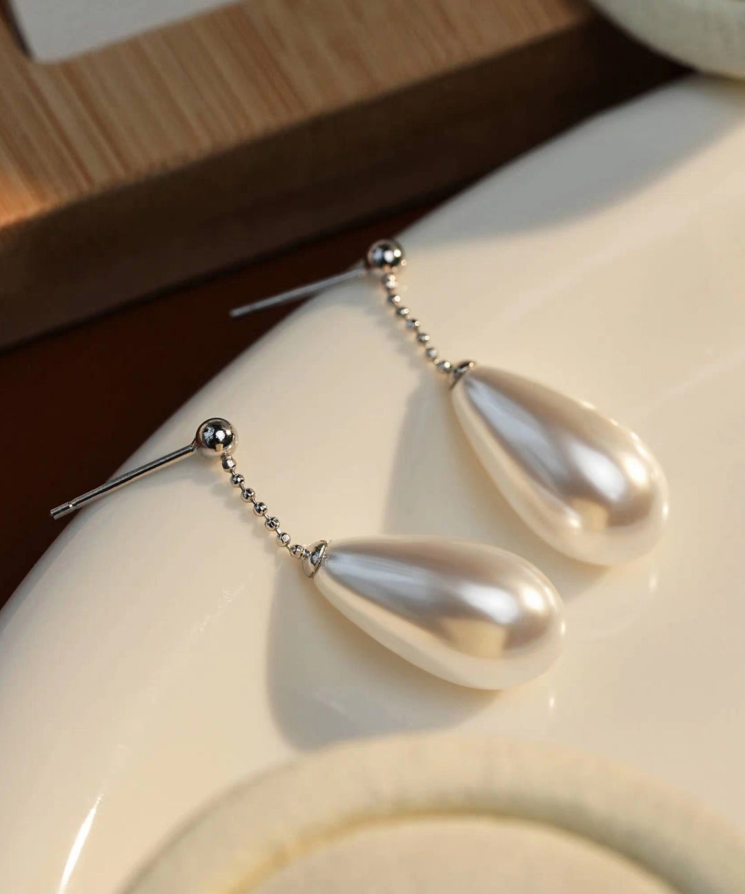 Classy Gold Copper Overgild Pearl Drop Earrings