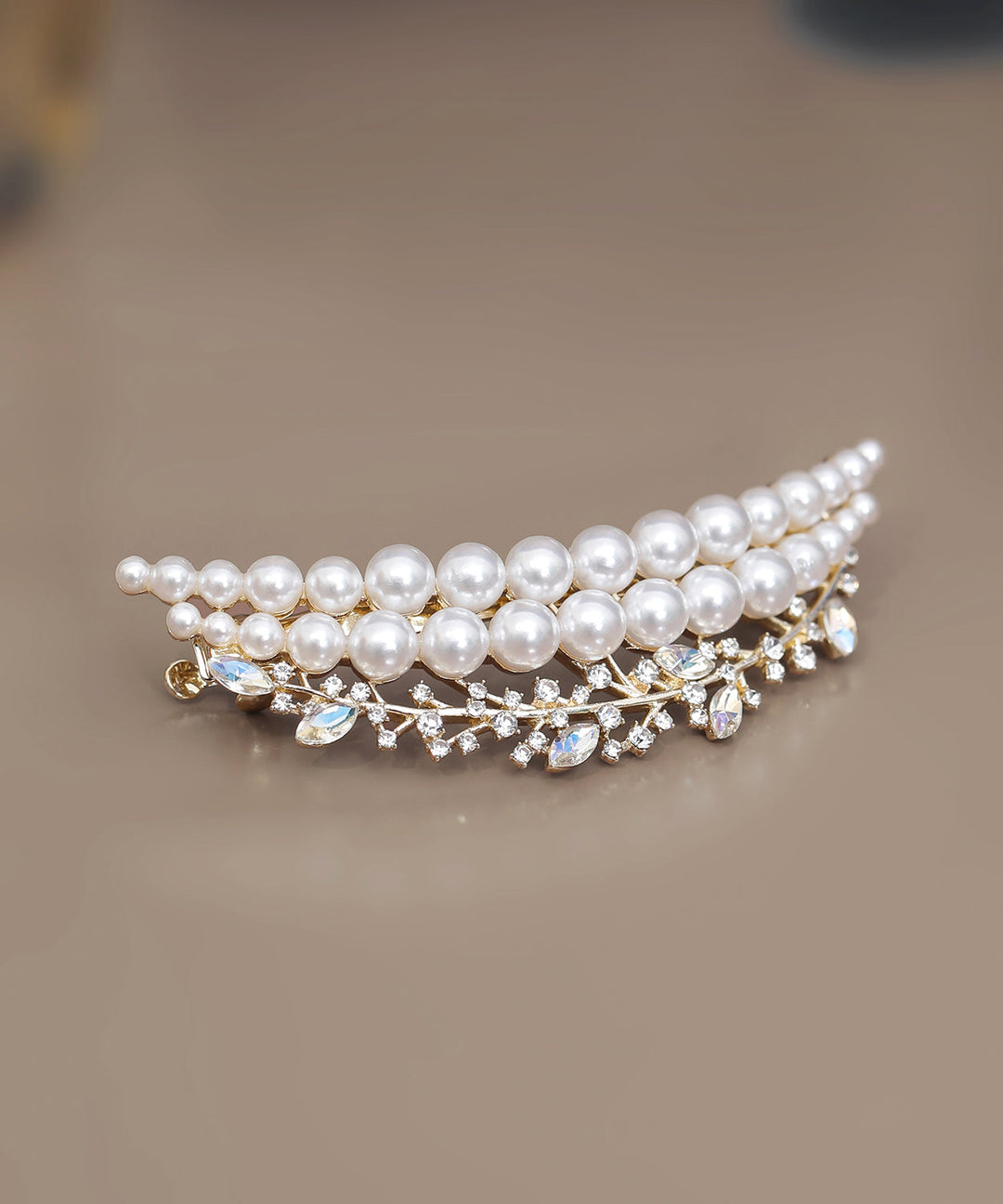 Classy Grey Alloy Pearl Zircon Crown