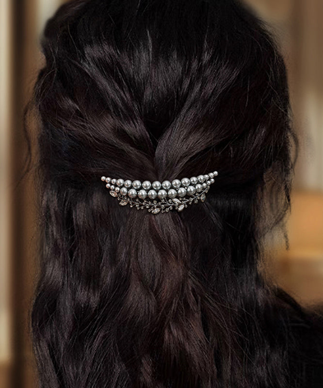 Classy Grey Alloy Pearl Zircon Crown