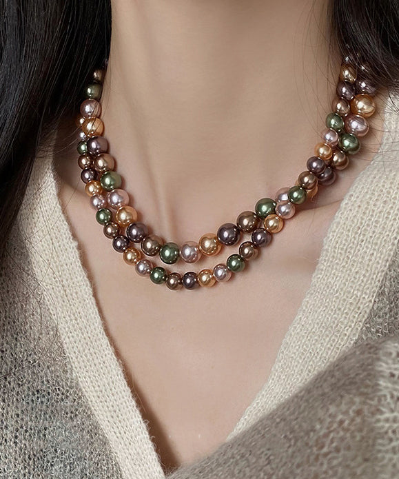 Classy Multicolour Pearl High Quality Collar Necklace - Omychic