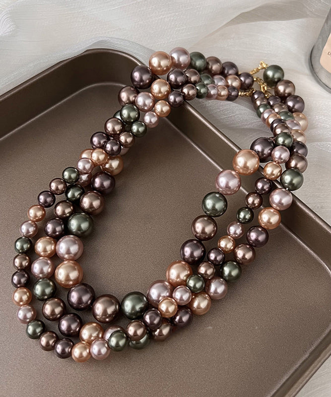Classy Multicolour Pearl High Quality Collar Necklace - Omychic
