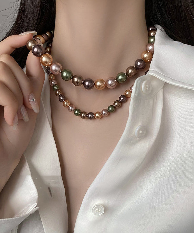 Classy Multicolour Pearl High Quality Collar Necklace - Omychic