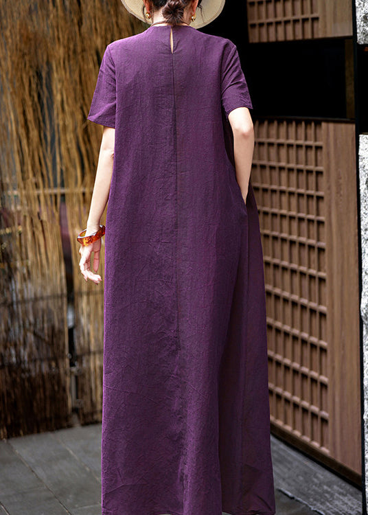 Classy Purple Oversized Silk A Line Dresses Summer