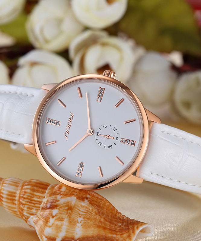 Classy Red Leather Starry Sky Waterproof Luminous Watch