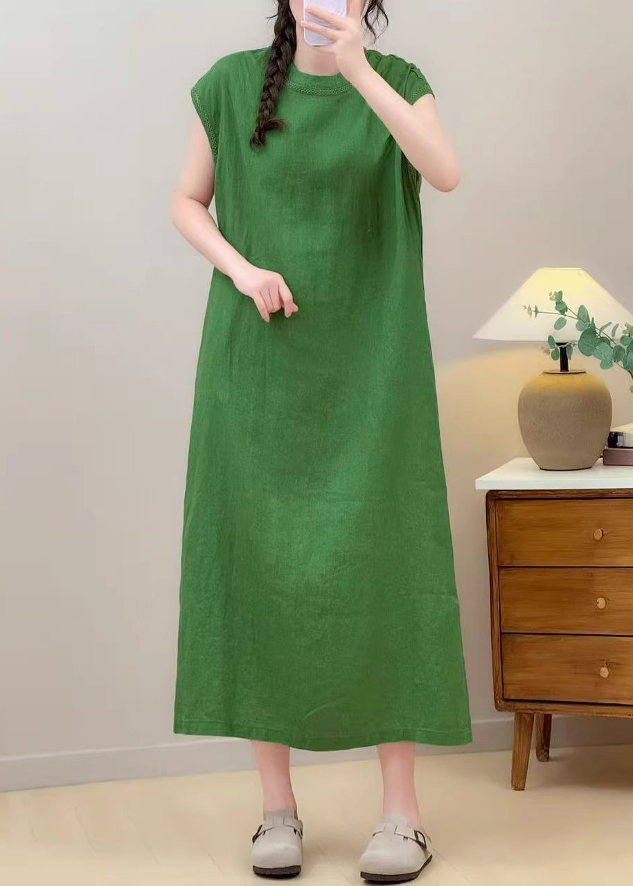 Classy Red Oversized Side Open Linen Robe Dresses Summer