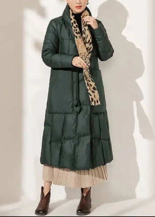 Classy Red Tasseled Pockets Duck Down Puffer Parkaer Winter