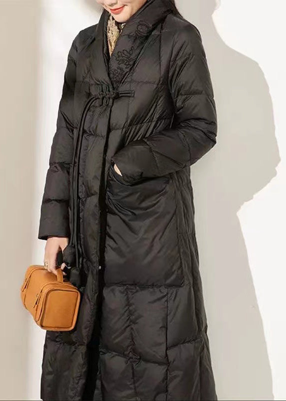 Classy Red Tasseled Pockets Duck Down Puffer Parkaer Winter