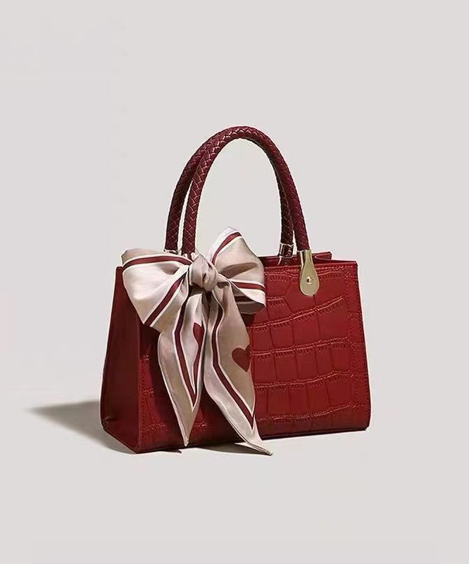 Classy Red Versatile Faux Leather Tote Handbag