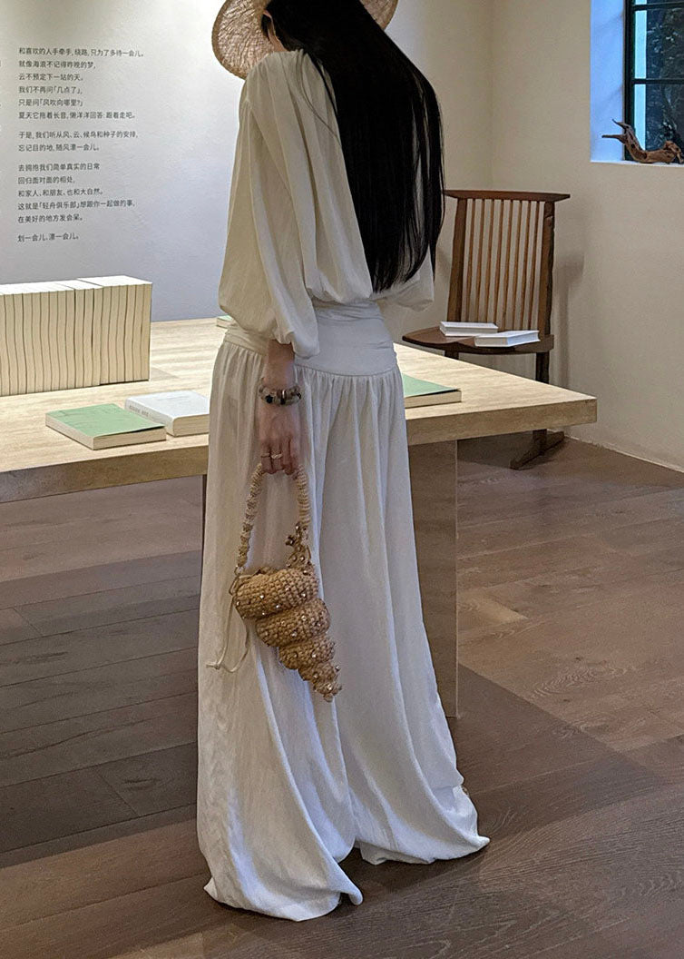 Classy Ruffled Patchwork Top And Pants Cotton Two Pieces Set Spring