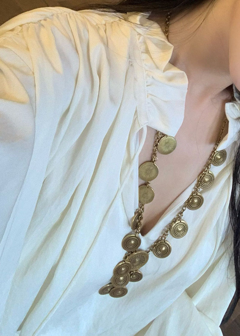 Classy Ruffled Patchwork Top And Pants Cotton Two Pieces Set Spring