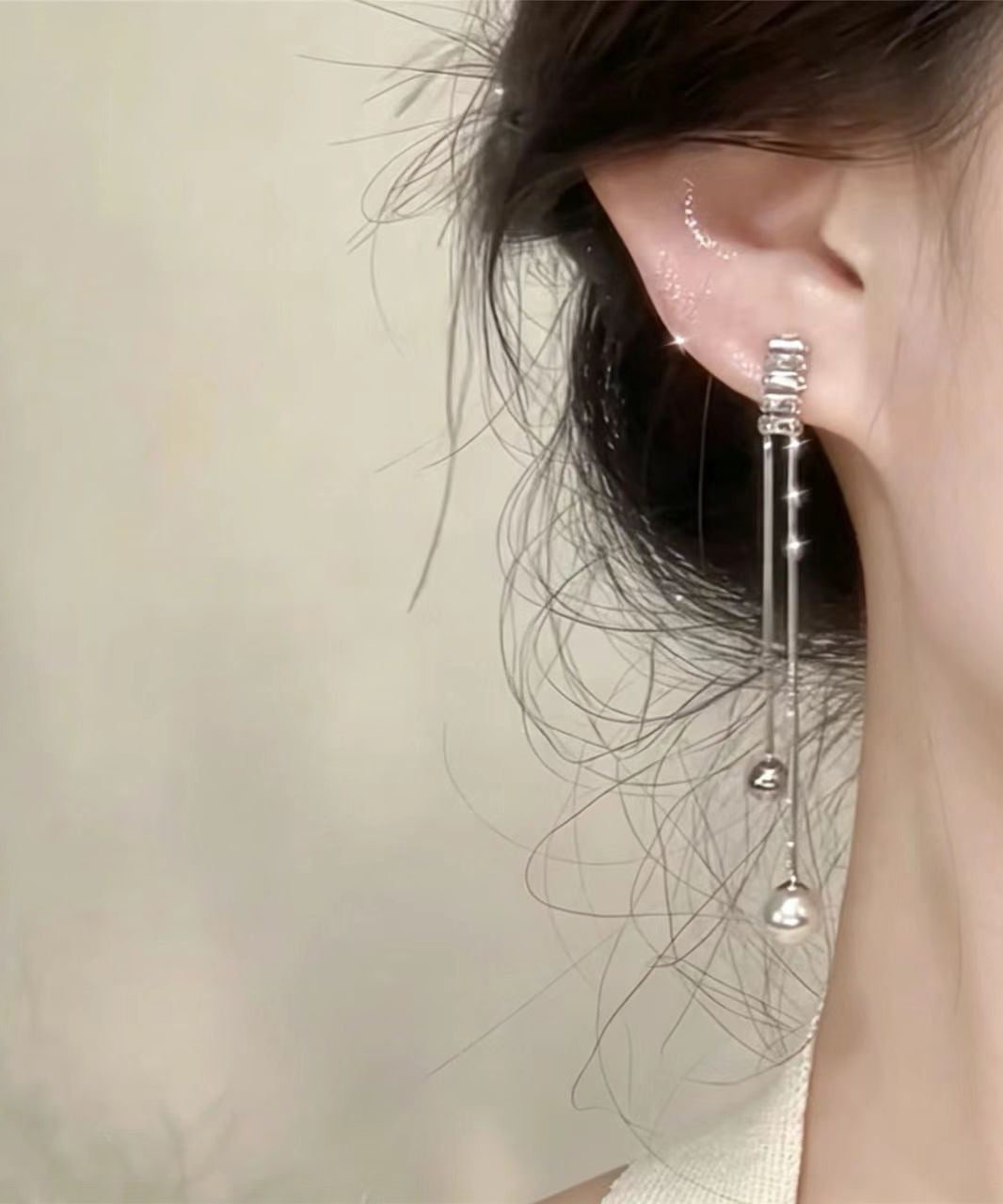 Classy Silk Zircon Alloy Imitation Pearl Tassel Drop Earrings