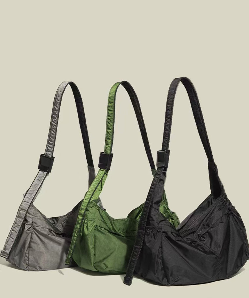 Classy Solid Durable Nylon Versatile Cross-body Bag
