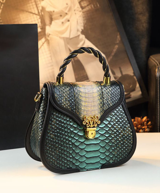 Classy Stylish Gold Embossed Calf Leather Tote Handbag - Omychic