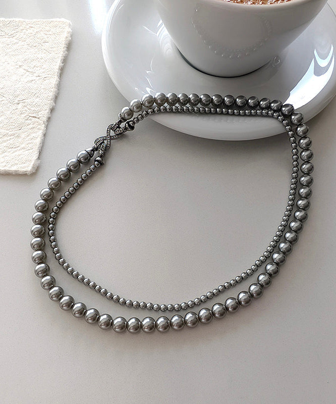 Classy White Alloy Pearl Beading Mltiple Ways To Wear Bead Necklace