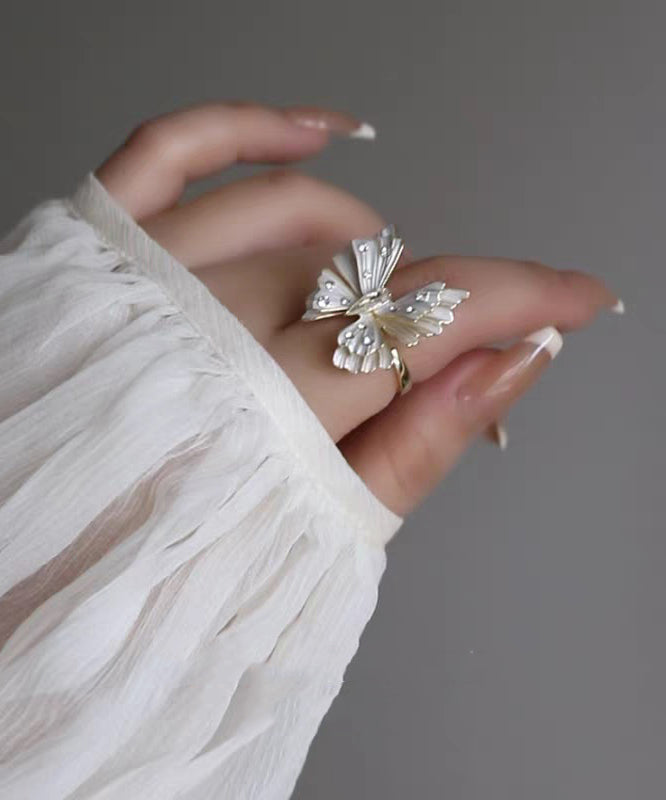 Classy White Copper Zircon Butterfly Brooches - Omychic