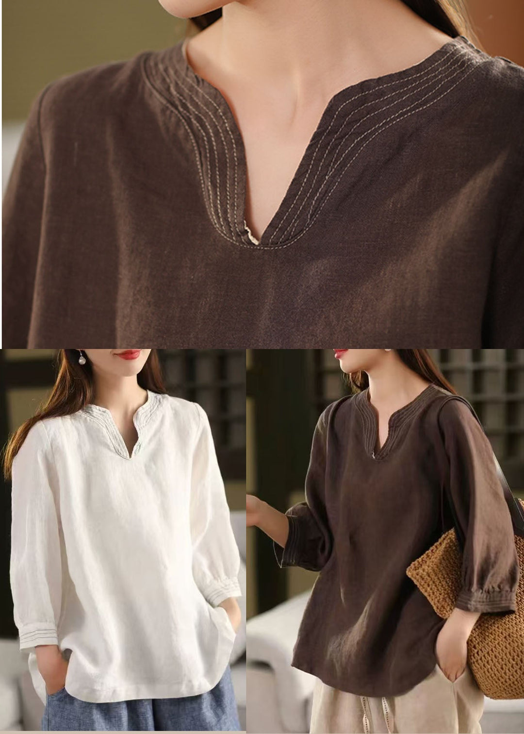 Classy White Oversized Linen Shirt Tops Fall