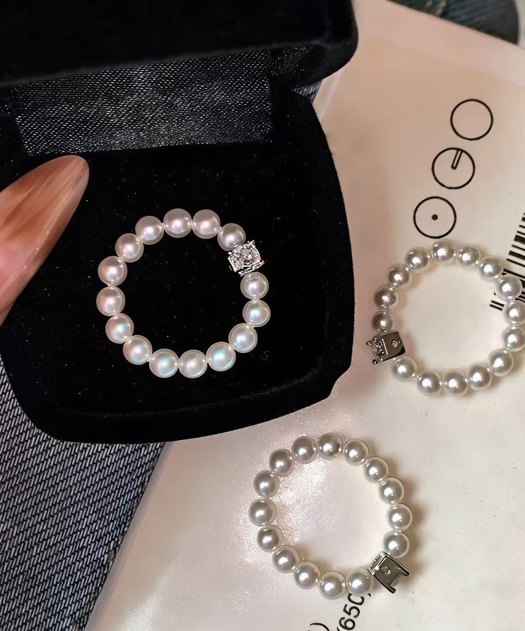 Classy White Pearl Fine Zircon Elastic Ring - Omychic