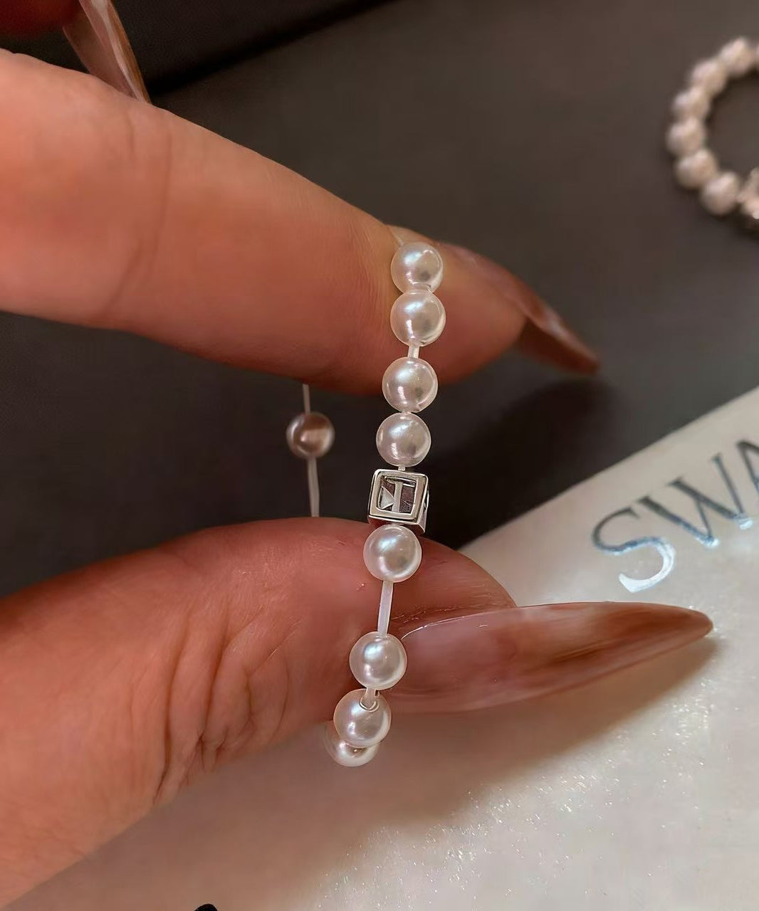 Classy White Pearl Fine Zircon Elastic Ring - Omychic