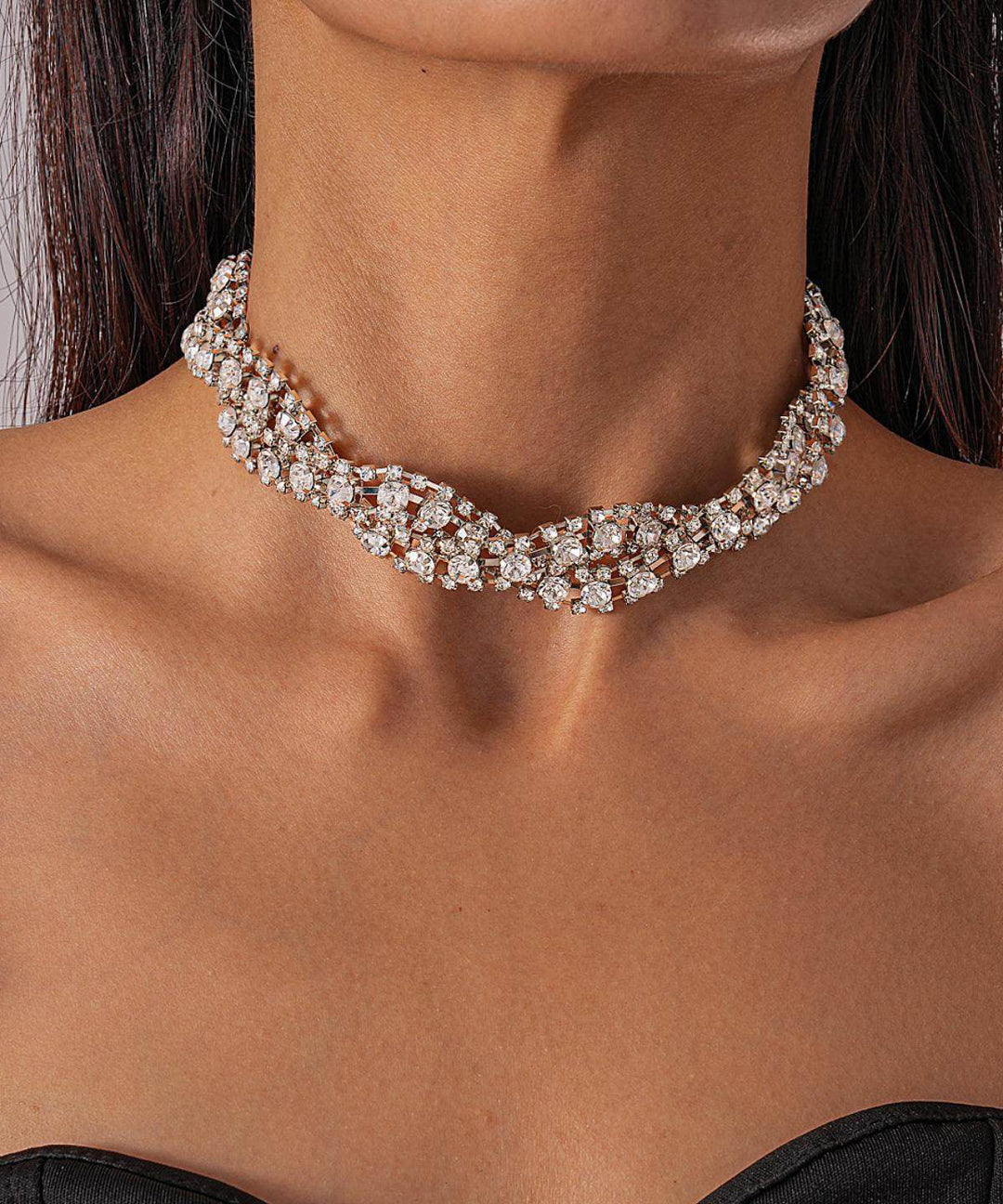 Classy White Sparkling Zircon High Quality Collar Necklace - Omychic