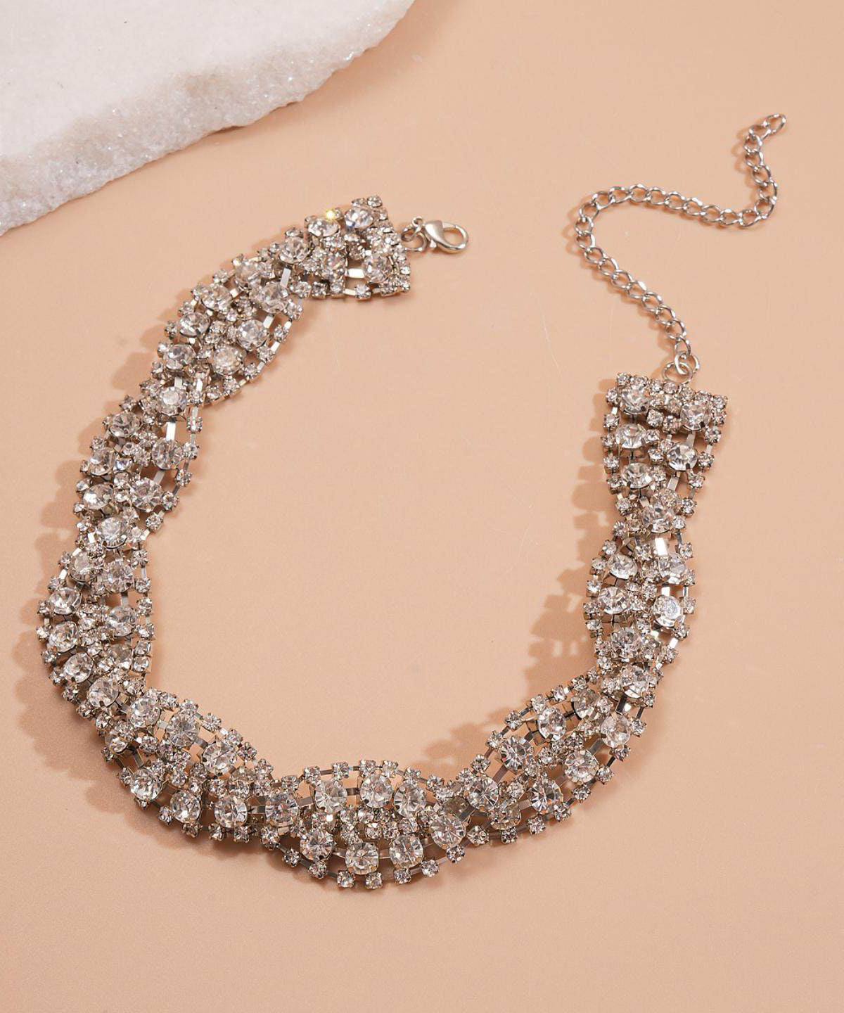 Classy White Sparkling Zircon High Quality Collar Necklace - Omychic