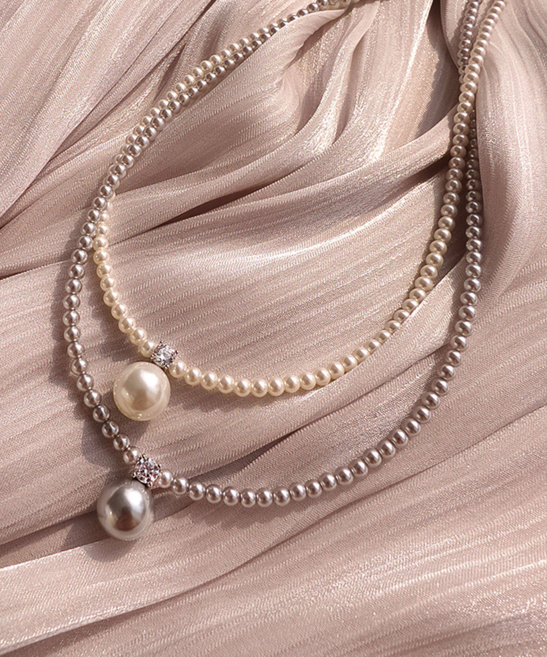Classy White Sterling Silver Pearl Pendant Necklace