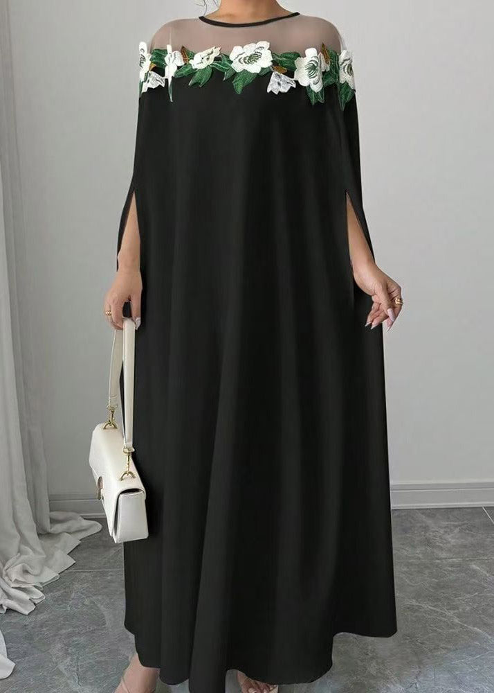 Classy White Tulle Patchwork Floral Maxi Dresses Spring