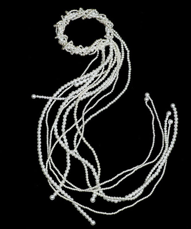 Classy White Weave Pearl Tassel Hairpin