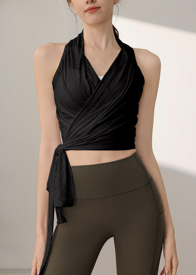 Club White Lace Up Crop Top Workout