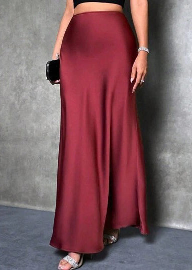 Comfortable Fabric Good Draping Silk Satin Skirt Fall