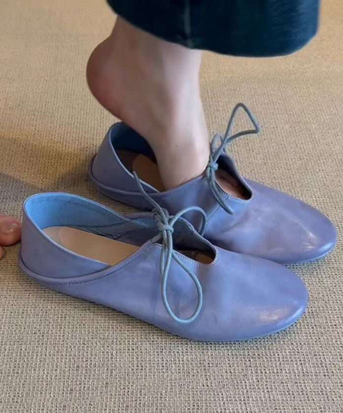 Comfortable Splicing Flat Shoes For Women Blue Faux Leather