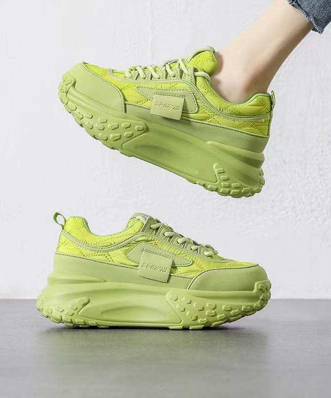 Comfortable Splicing Platform Green Faux Leather Sport Shoes