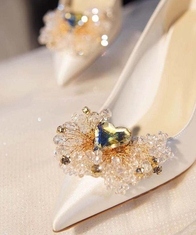 Comfortable White High Heels Pointed Toe Stiletto High Heels