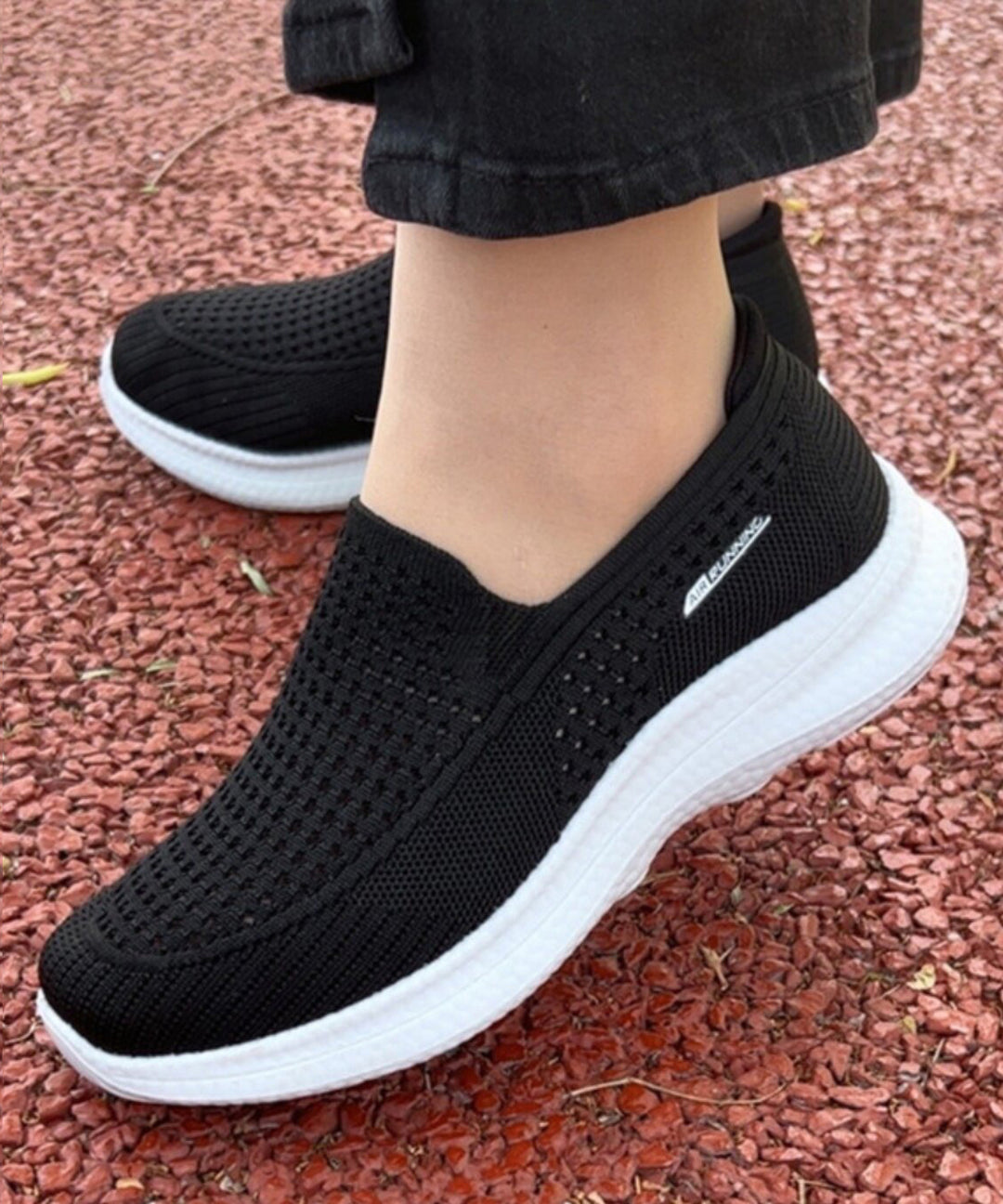 Comfy Hollow Out Flat Feet Shoes Purple Knit Fabric