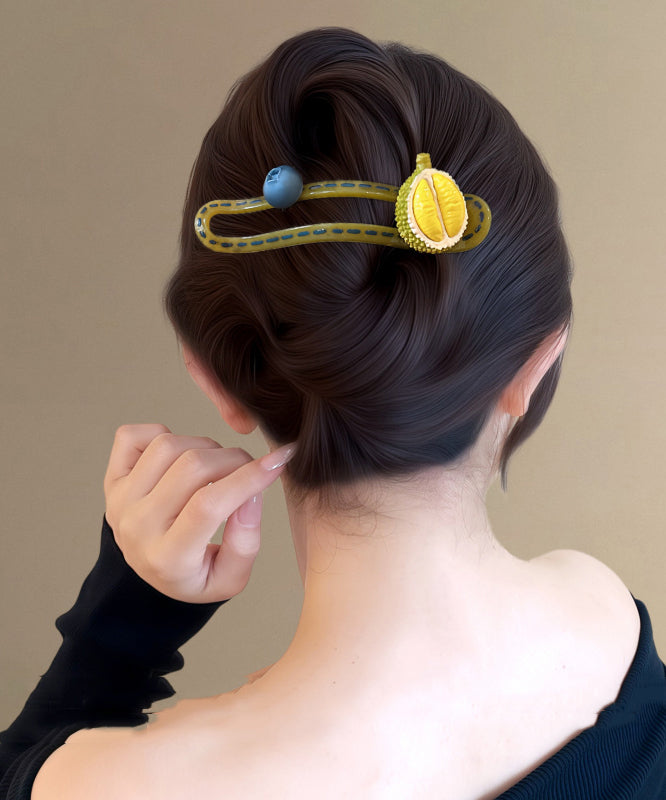 Cut Yellow Alloy Fruit Hairpin