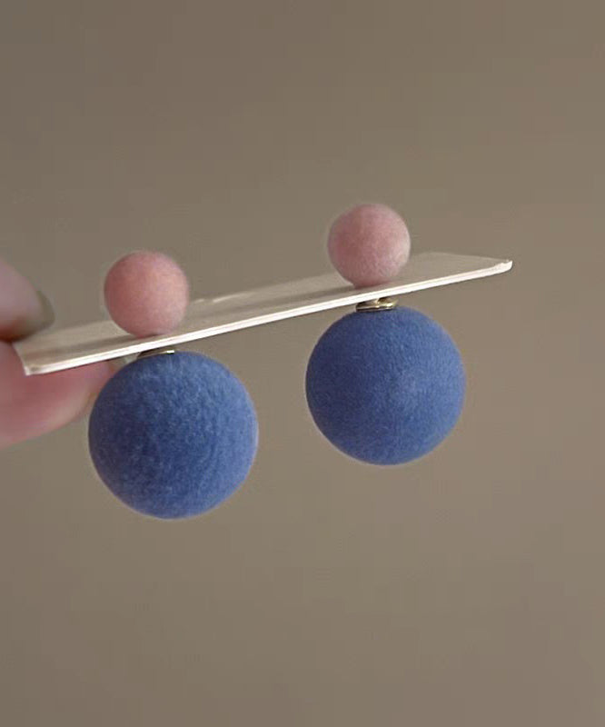 Cute Black Alloy Flocking Two Ways Of Wearing It Stud Earrings