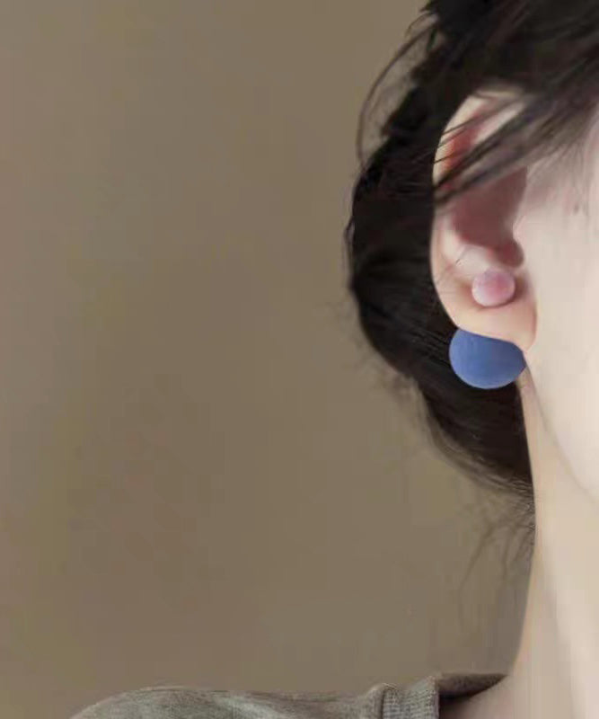 Cute Black Alloy Flocking Two Ways Of Wearing It Stud Earrings