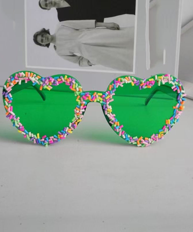 Cute Black Resin Candy Love Beach Sunglasses