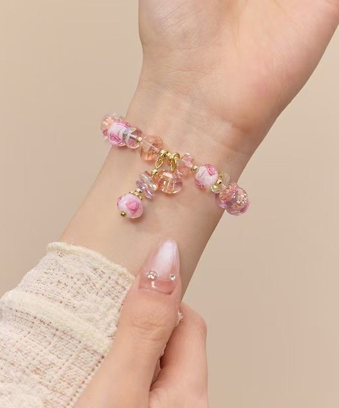 Cute Blue Alloy Crystal Heart-Shaped Charm Bracelet