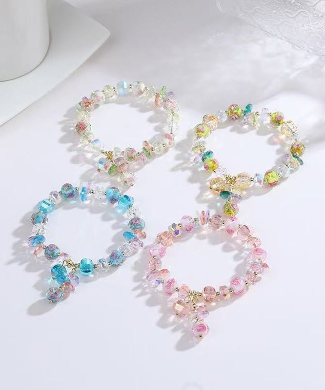 Cute Blue Alloy Crystal Heart-Shaped Charm Bracelet