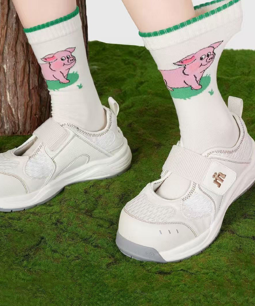 Cute Cartoon Versatile Cotton Mid Calf Socks