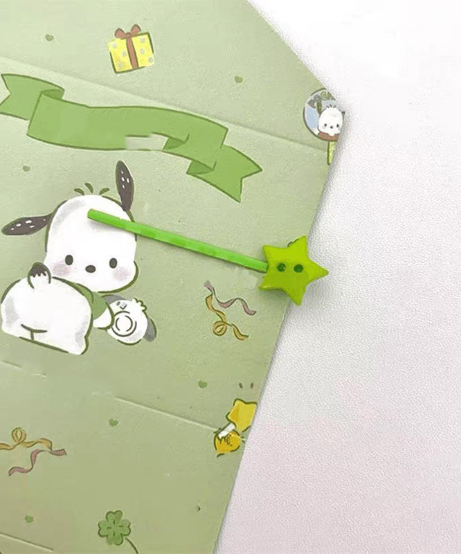 Cute Green Acrylic Star A Pair Hairpin