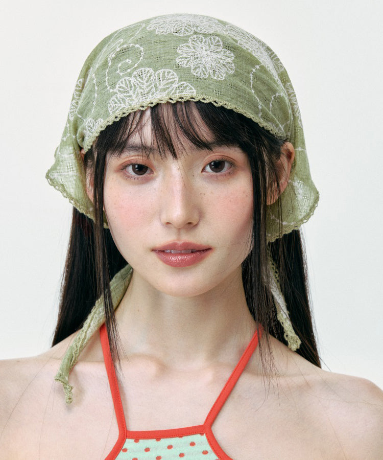Cute Green Thin Triangular Scarf Hat For Summer 2025