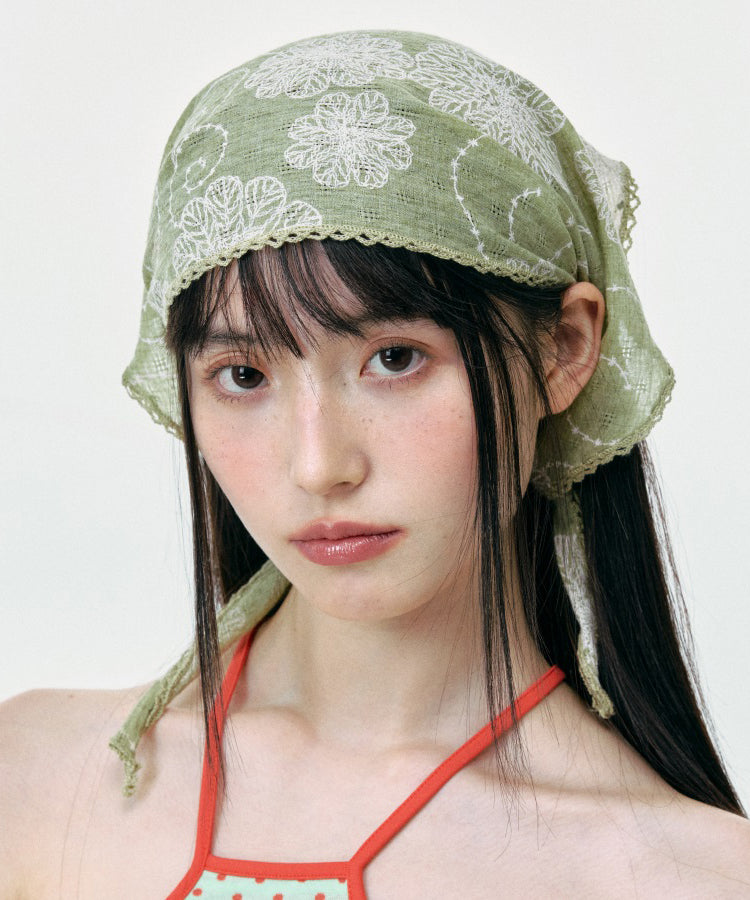 Cute Green Thin Triangular Scarf Hat For Summer 2025
