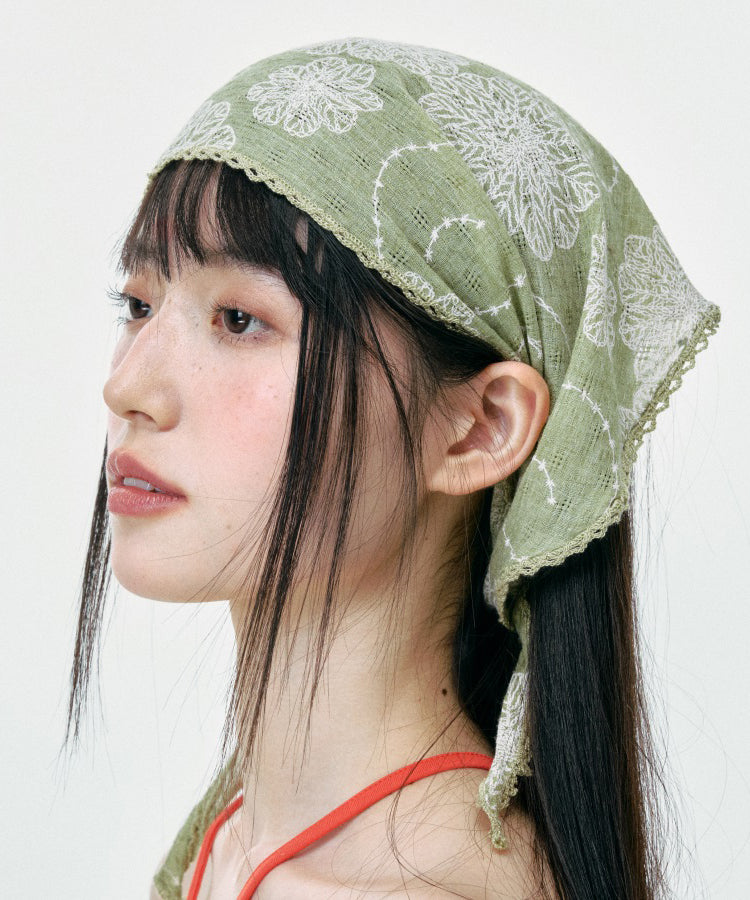 Cute Green Thin Triangular Scarf Hat For Summer 2025