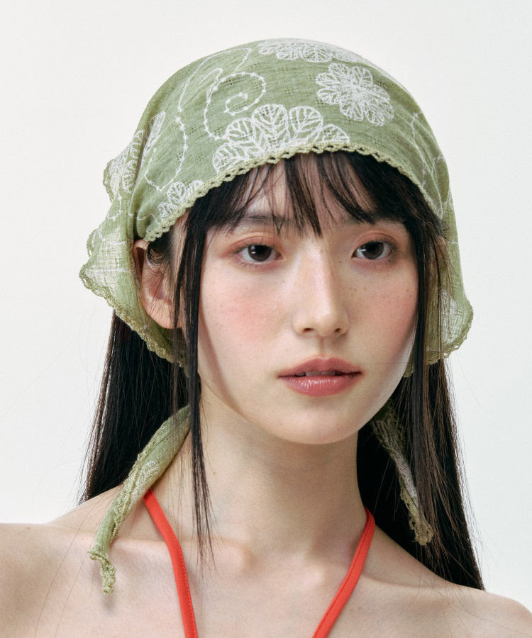 Cute Green Thin Triangular Scarf Hat For Summer 2025