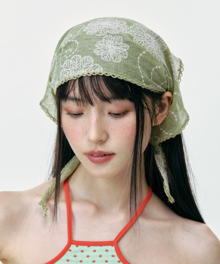 Cute Green Thin Triangular Scarf Hat For Summer 2025