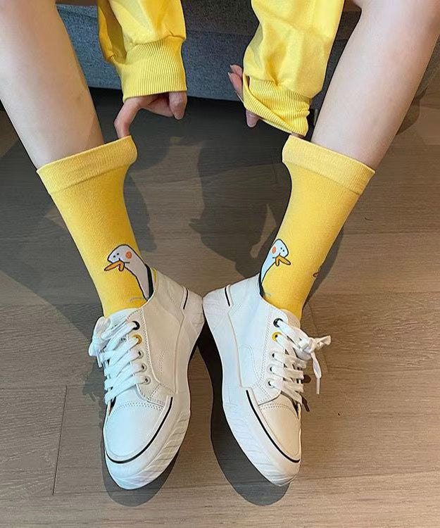 Cute Japanese Style Duck Cartoon Mid Calf Socks